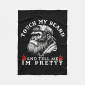Touch My Beard And Tell Me I'm Pretty Funny Monkey Fleece Deken (Voorkant)