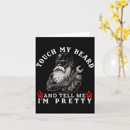 Touch My Beard And Tell Me I'm Pretty Monkey Funny Kaart (Gele Bloem)
