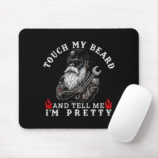 Touch My Beard And Tell Me I'm Pretty Monkey Funny Muismat (Met muis)