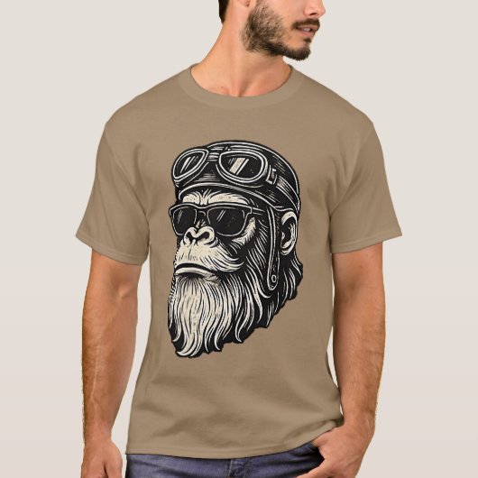 Touch My Beard andell Me Im Pretty Funny Monkey Sa T-shirt (Voorkant)