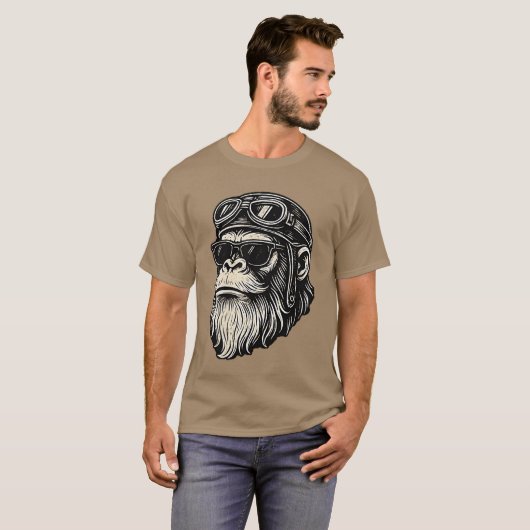 Touch My Beard andell Me Im Pretty Funny Monkey Sa T-shirt (Voorkant volledig)