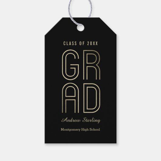 Touch of Class Bewerkbaar Kleur Afstuderen Favor T Cadeaulabel (Voorkant)