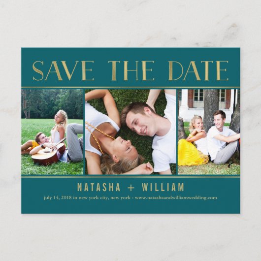 Touch of Gold EDITABLE COLLAGE Kleurenopslag De da Aankondigingskaart (Voorkant)