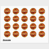 Touch of Herfst, Happy Birthday, oranje moeders Ronde Sticker (Vel)