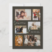 Touch of Holly Minimal Fotocollage Grijs Feestdagenkaart (Voorkant)