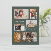 Touch of Holly Minimal Fotocollage Groen Feestdagenkaart (Staand voorkant)