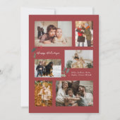 Touch of Holly Minimal Fotocollage Rood Feestdagenkaart (Voorkant)