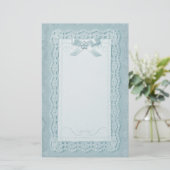 Touch of Lace - Blauw Briefpapier (Staand voorkant)