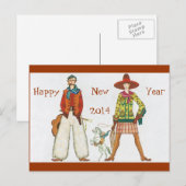 Touch of Old West New Year Feestdagenkaart (Voorkant / Achterkant)