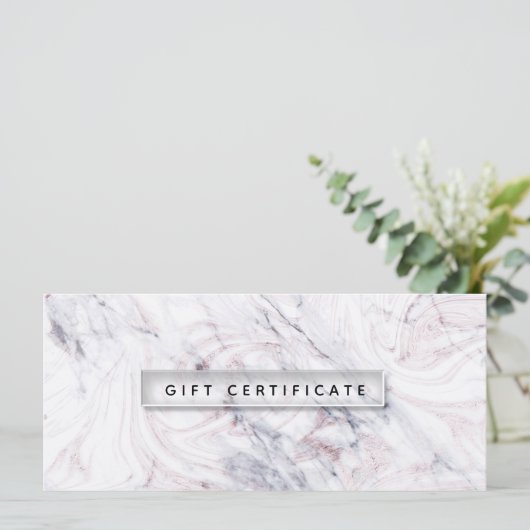 Touch of Roos White & Grey Marble Gift Certificate (Staand voorkant)