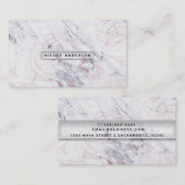 Touch of Roos White & Grey Marble Trendy Chic Visitekaartje (Voorkant / Achterkant)