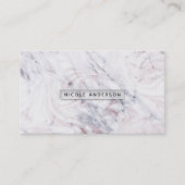 Touch of Roos White & Grey Marble Trendy Chic Visitekaartje (Voorkant)