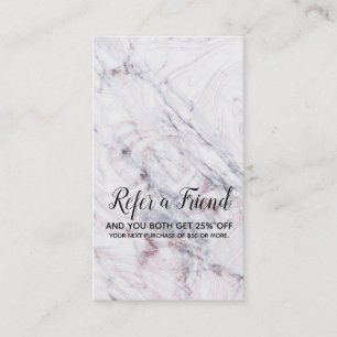 Touch of Rose White & Grey Marmer Verwijs een vrie Aanbevelingskaartje