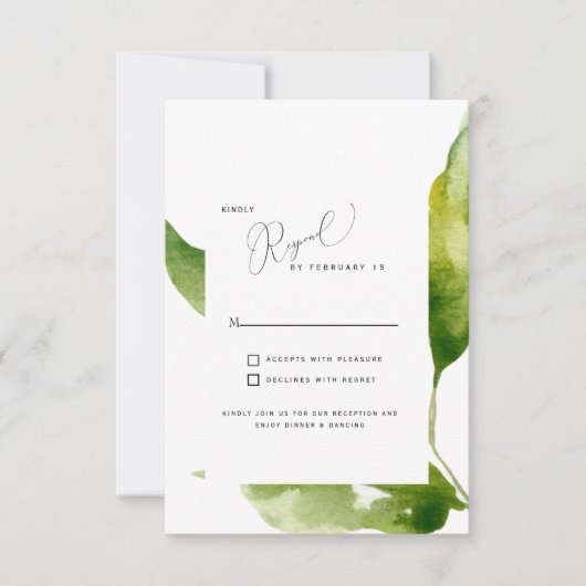 Touch of Spring Foliage RSVP Card (Voorkant)