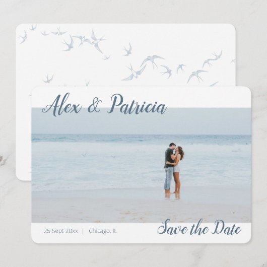 Touch of Style Save the Date Wedding Verloving Aankondiging (Voorkant / Achterkant)