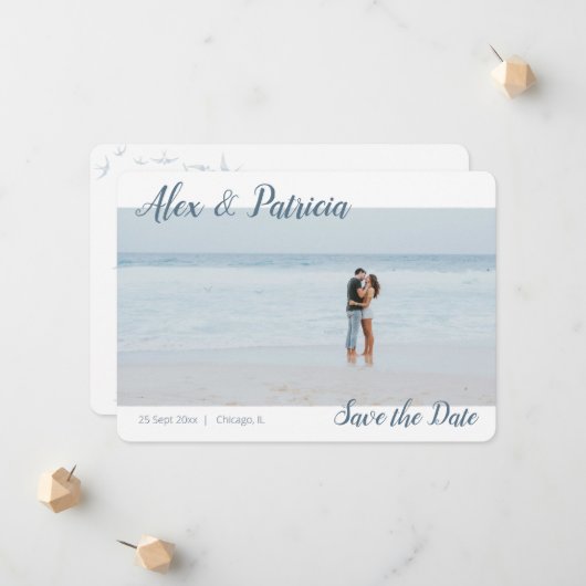 Touch of Style Save the Date Wedding Verloving Aankondiging (Voorkant / Achterkant in situ)