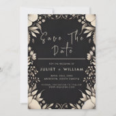 Touch Satijn Stof Fluweel Kant Linnen Papier Bruil Save The Date (Voorkant)