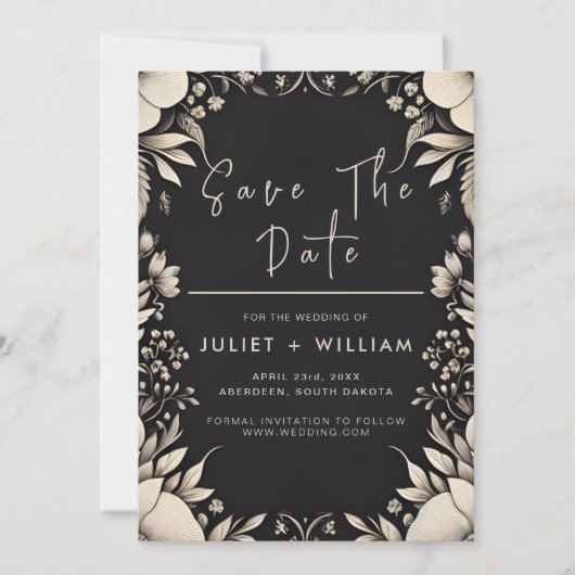 Touch Satijn Stof Fluweel Kant Linnen Papier Bruil Save The Date (Voorkant)