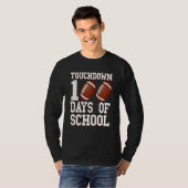 Touchdown 100 Days Of School Football 100th Day Bo T-shirt (Voorkant volledig)