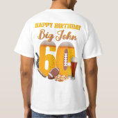 Touchdown 60 Bier & Football Lover Verjaardag T-shirt (Achterkant)