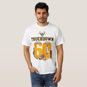Touchdown 60 Bier & Football Lover Verjaardag T-shirt (Voorkant volledig)