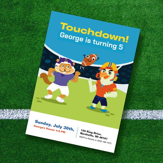 Touchdown American Football Kinderverjaardag Kaart