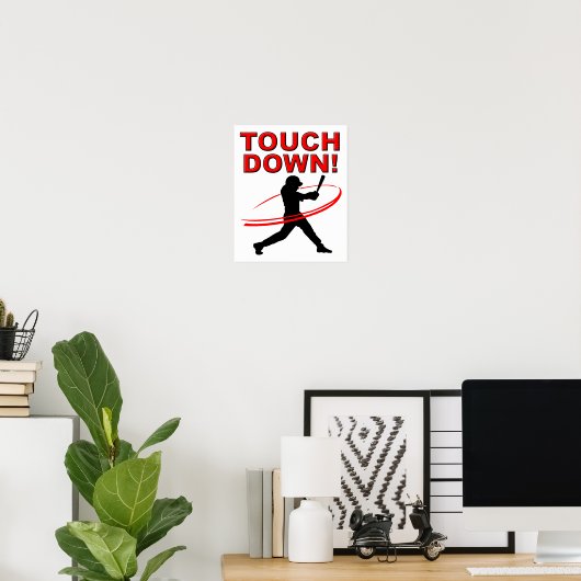 Touchdown Baseball Grappige Poster (Thuiskantoor)