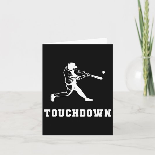 Touchdown Baseball Humor Funny Touchdown Baseball Kaart (Voorkant)