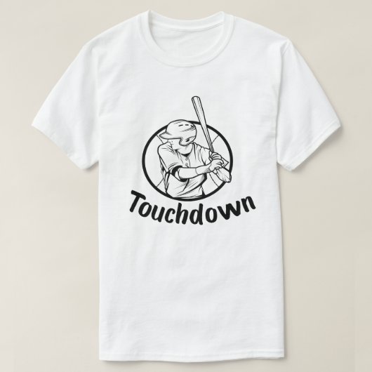 Touchdown Baseball  Retro Baseball Player T-shirt (Design voorkant)