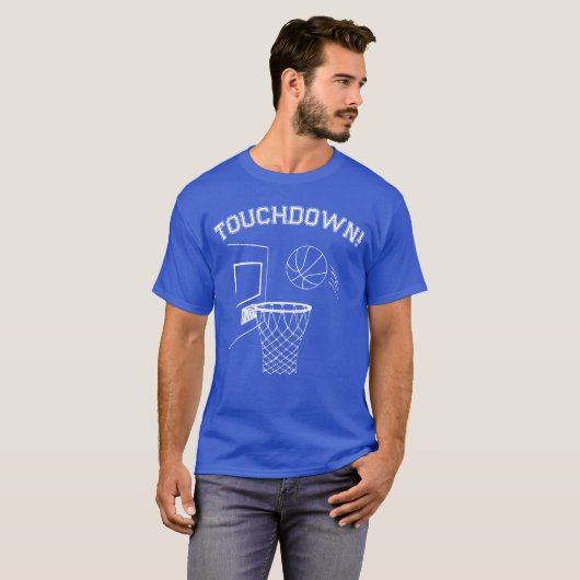 "Touchdown!" Basketbal T-shirt (Voorkant volledig)
