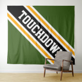 TOUCHDOWN Bold Groen Zwart Geel Racing Stripes Wandkleed (In Situ (horizontaal))