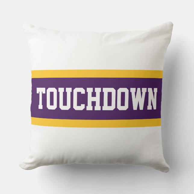 TOUCHDOWN Deep Purple Orange White Racing Stripes Buitenkussen (Voorkant)