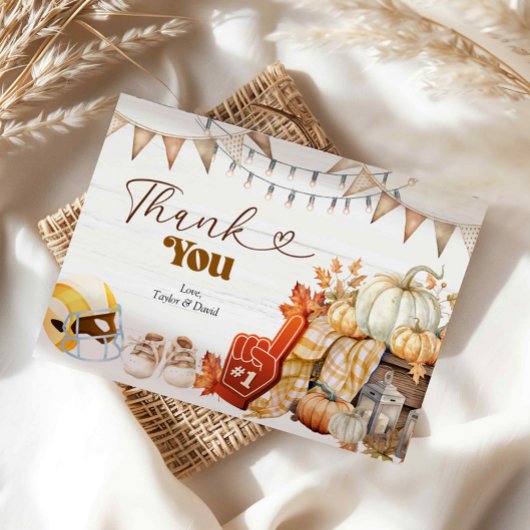 Touchdown en Tiny Toes Baby Shower Bedankkaart