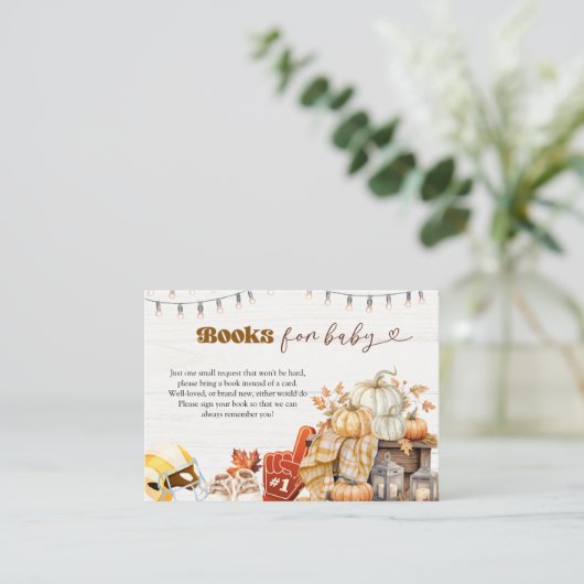 Touchdown en Tiny Toes Baby shower Boeken voor Bab Informatiekaartje (Staand voorkant)