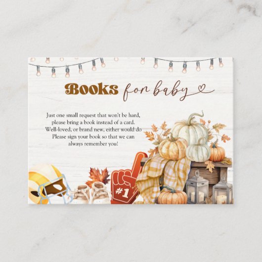 Touchdown en Tiny Toes Baby shower Boeken voor Bab Informatiekaartje (Voorkant)