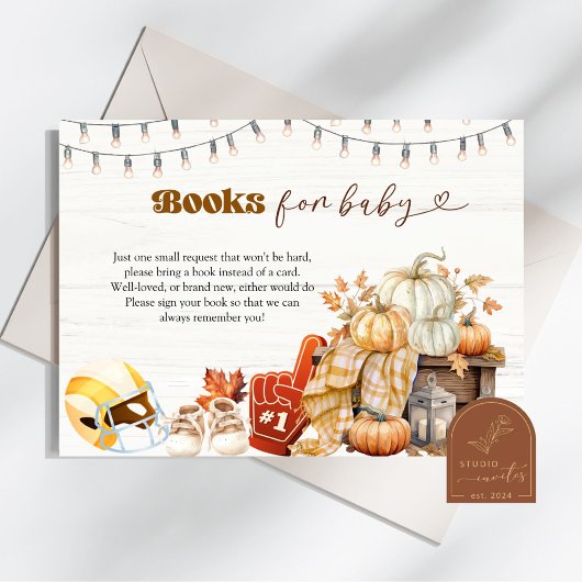Touchdown en Tiny Toes Baby shower Boeken voor Bab Informatiekaartje
