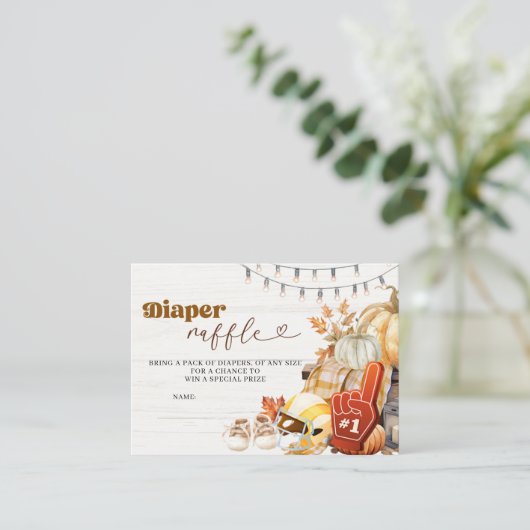 Touchdown en Tiny Toes Baby shower Luier Raffle Informatiekaartje (Staand voorkant)