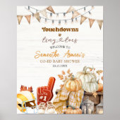 Touchdown en Tiny Toes Baby Shower Welkom Bord Poster (Voorkant)