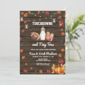 Touchdown en Tiny Toes Football Melk Baby shower Kaart (Staand voorkant)