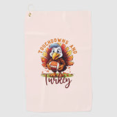 Touchdown en Turkije Thanksgiving Golfhanddoek (Voorkant)