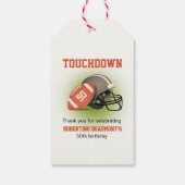 Touchdown Fifty Vintage Football 50th Birthday Cadeaulabel (Achterkant)