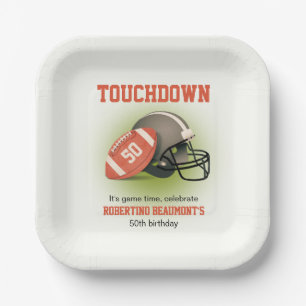 Touchdown Fifty Vintage Voetbal 50e Verjaardag Papieren Bordje