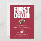 Touchdown First Birthday Football Invite Kaart (Voorkant)