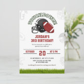Touchdown Football Birthday Party Invitation Kaart (Staand voorkant)
