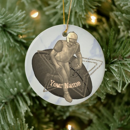 Touchdown-football-ornament Keramisch Ornament (Boom)