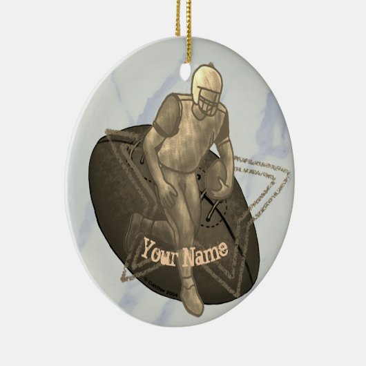 Touchdown-football-ornament Keramisch Ornament (Rechts)