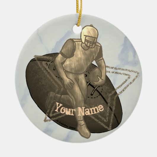 Touchdown-football-ornament Keramisch Ornament (Voorkant)