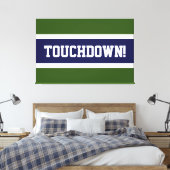 TOUCHDOWN Forest Groen Wit Marine Blauwe Strepen Canvas Afdruk (Insitu (Slaapkamer))