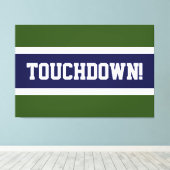 TOUCHDOWN Forest Groen Wit Marine Blauwe Strepen Canvas Afdruk (Insitu (Houten vloer))