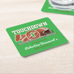 Touchdown Forty Funny Football 40ste verjaardag Kartonnen Onderzetters